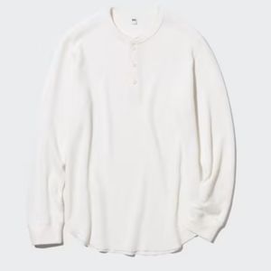 New Uniqlo Waffle Knit Henley Shirt